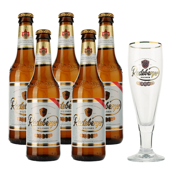 Подарунковий набiр Radeberger 5*0.33+бокал 0.2