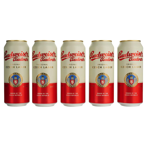 Подарочный набор пиво Budweiser Budvar original 5 банок*0.5л+кружка 0.3л
