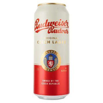 Упаковка Budweiser Budvar Original світле, 5%, з/б, 0.5 л